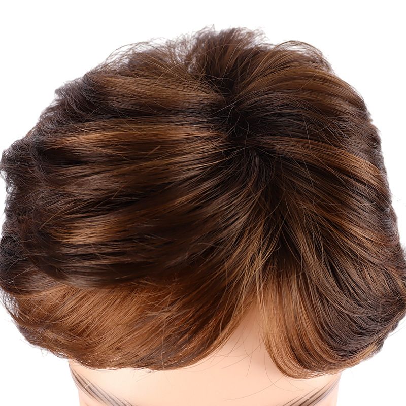 Synthetic Hair Men's Wigs Wigs Men's Brown Mixed Color Side Parted Fashionable Short Wigs_voghion.com