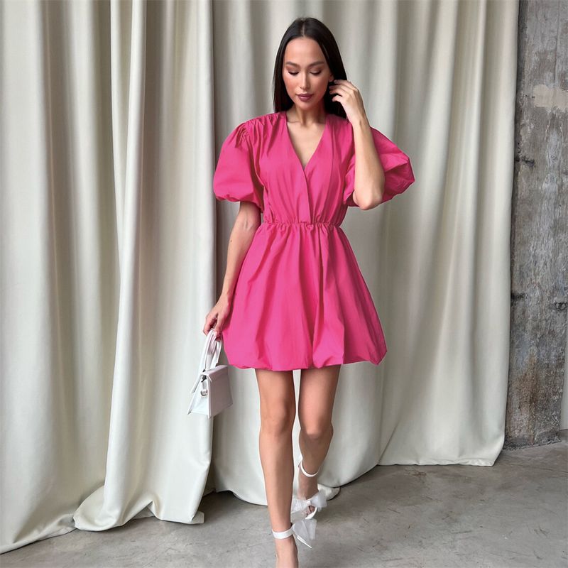 Pink Denim Loose Striped Sleeveless Long Neck Square Midi Mini Summer End Zipper Solid Printed Breathable Dress Gown_voghion.com