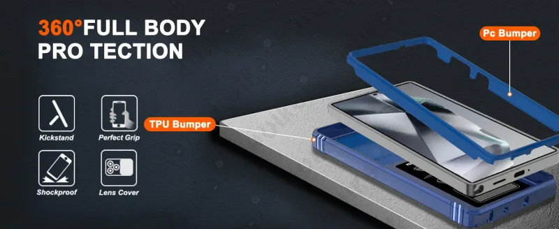 Case For Samsung Galaxy S25 S24 S23 S22 Ultra Plus A56 A36 A55 FE 4G 5G Slider Camera Protect 360 Full Protection Bracket Cover_voghion.com