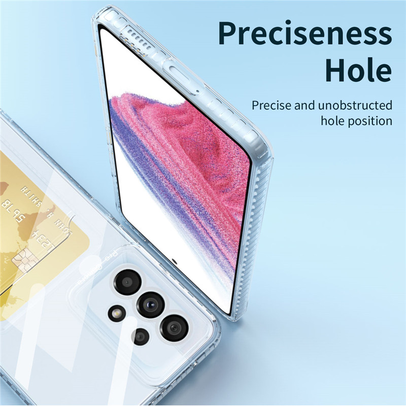 Transparent Card Bag Holder Clear Phone Case For Samsung Galaxy S21 S22 S23 Plus Note8 Note9 Note10 Note20 Ultra Soft TPU Shockproof Back Cover_voghion.com