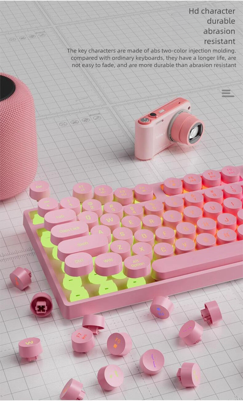 Teclado mecânico real com 87 teclas, mouse para jogos, com fio, para laptop, pequeno, silencioso e de alta estética_voghion.com