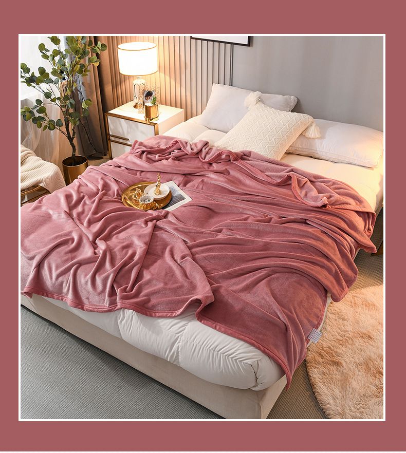 Manta de vellón francés multifuncional de color sólido para otoño e invierno, cálida manta para guardería, manta para cama individual y doble._voghion.com