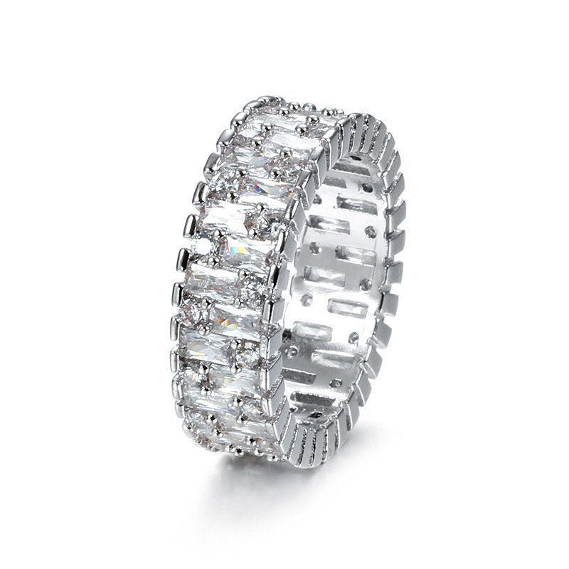 Gioielli alla moda Nuovo anello dinamico con doppio strato di zirconi_voghion.com