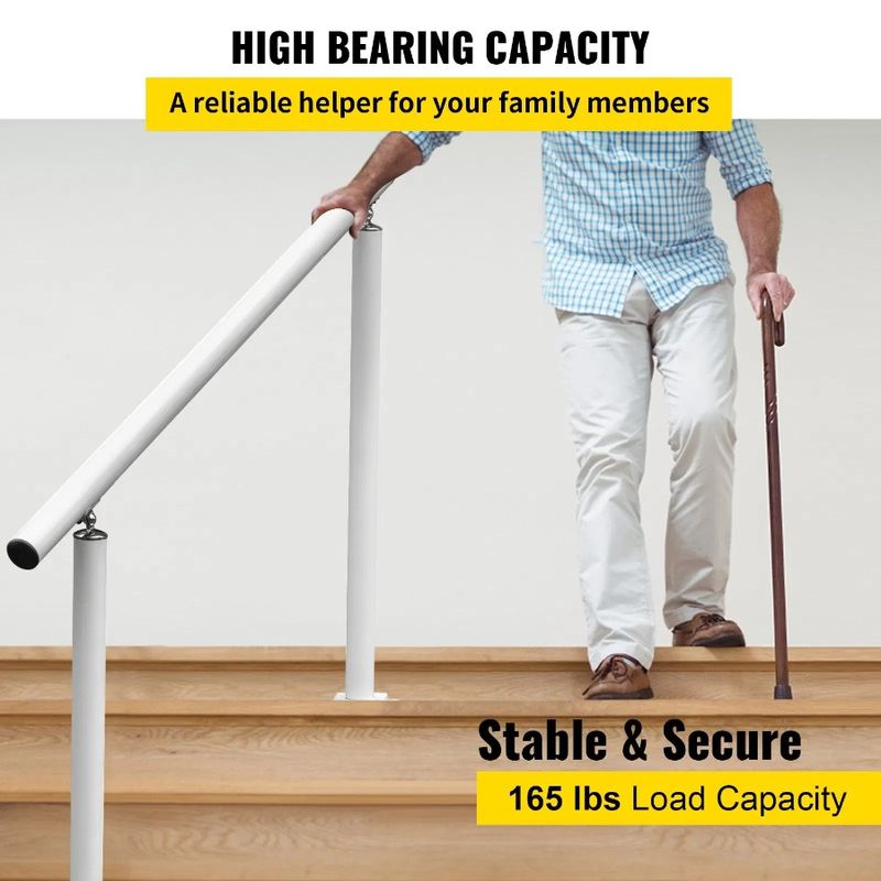 Fo Stair Handrails Stair Elderly Aluminum Hand Railing For Steps Outdoor FT Kit Angle Rail 23 3 Adjustable Handrails White The_voghion.com