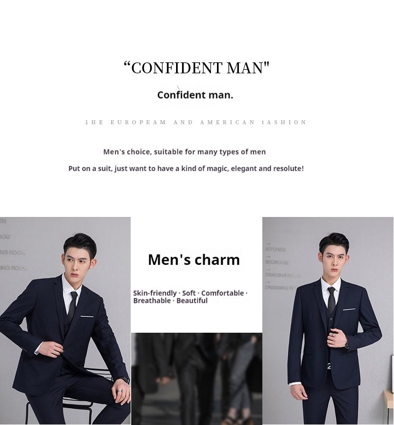 Männeraarbecht, koreanesch Versioun fir e schlanke Gruppenkostüm, Geschäftskleed, Hierscht a Wanter_voghion.com