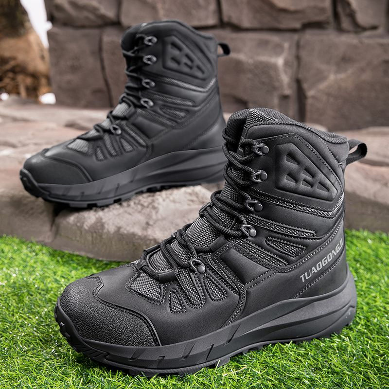 Herren Outdoor-Kletterschuhe Wanderstiefel Rutschfeste, verschleißfeste, wasserdichte, atmungsaktive Sportstiefel in großer Größe_voghion.com