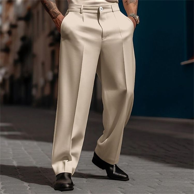 Pantalon formel pour homme, coupe droite, couleur unie, respirant, idéal pour les sorties en extérieur, collection 2025_voghion.com