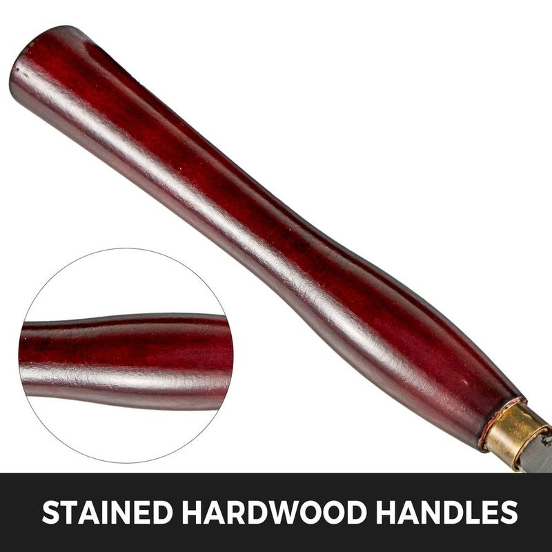 VEVOR Woodworking Lathe Chisel Set 8 Piece Set Lathe Chisel HSS Steel Blades Wood Turning Tools Wooden Case For Storage For Wood Carving Root Carving Furniture Carving Lathes Red_voghion.com