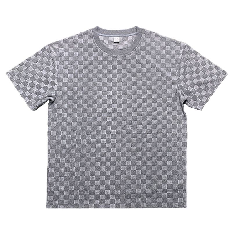 2025 American Oversize Trendy Men's Checkerboard Spring Summer Loose Sports Casual Two-Piece Set_voghion.com