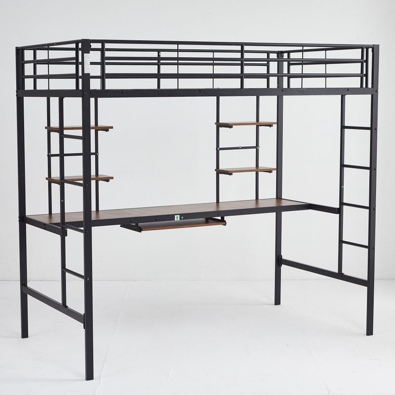 Metallisches Bett 190×90cm: Intelligente Lösung für Studentenwohnheime/Kleinstwohnungen, sicher, multifunktionell, raumeffizient, modern_voghion.com