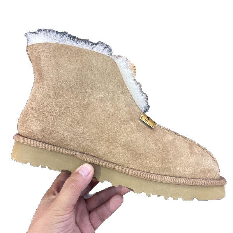 Livraison gratuite SF Express Bottes de neige Meite pour femmes, collection hiver 2025, nouveau modèle, fourrure de mouton intégrée, épaisses, chaudes et décontractées_voghion.com