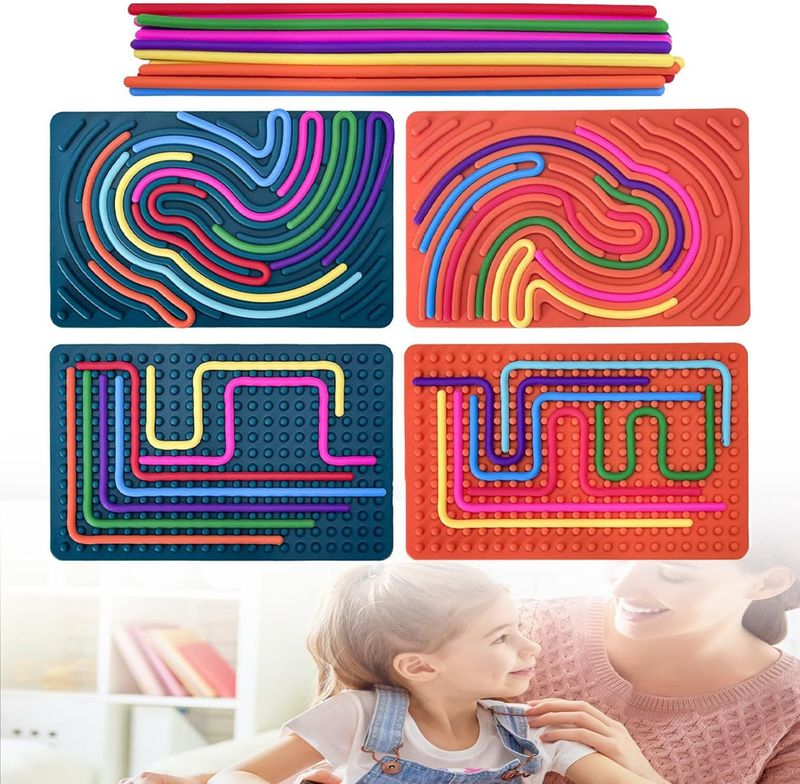 Stress Relief Toys Portable Children's Educational Toys Can Relieve Stress, Calm And Relieve Anxiety Silicone Double Sided Sensory Activity Board Artifact_voghion.com
