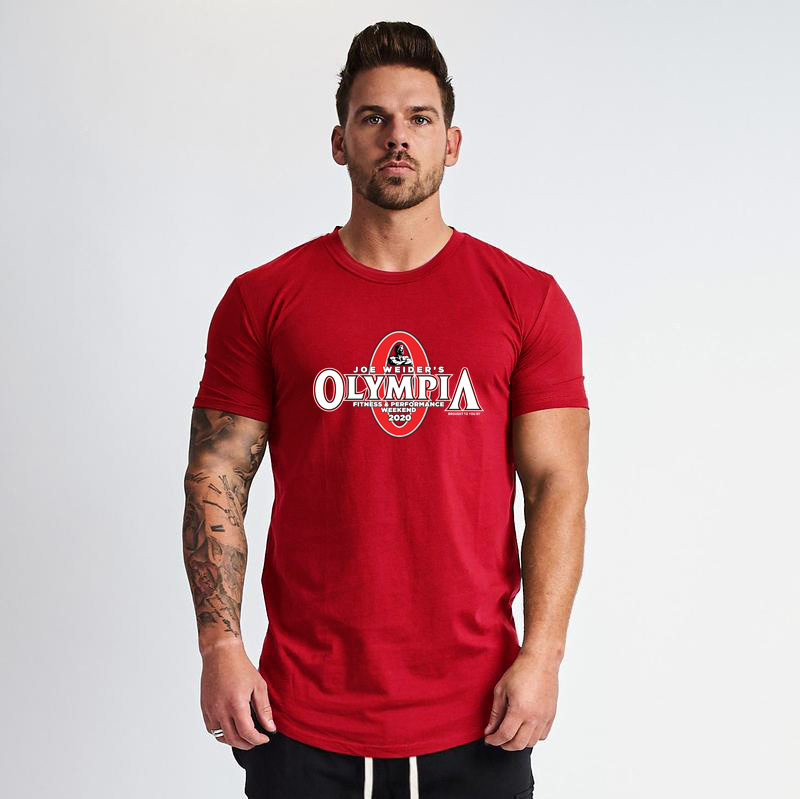 Camiseta deportiva de verano para hombre, de algodón puro, con cuello redondo, personalizada, con estampado grande, ajustada e informal_voghion.com