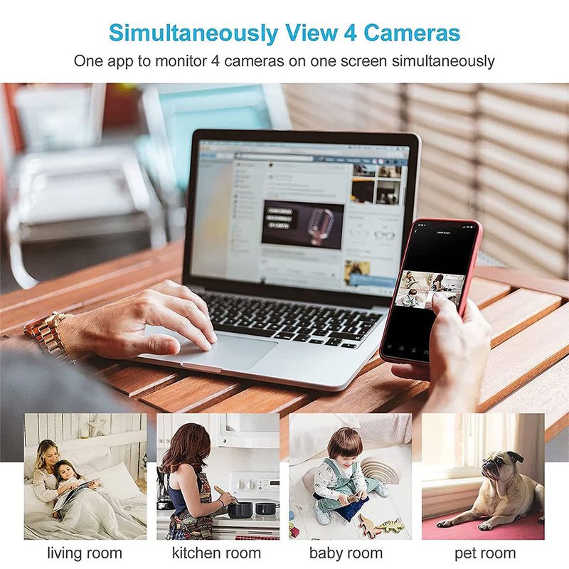 2PCS 2K WiFi Camera Tuya Smart Life Wireless Baby Indoor Surveillance IP Cam Home Pet Monitor Night Vision Two-Way Audio_voghion.com