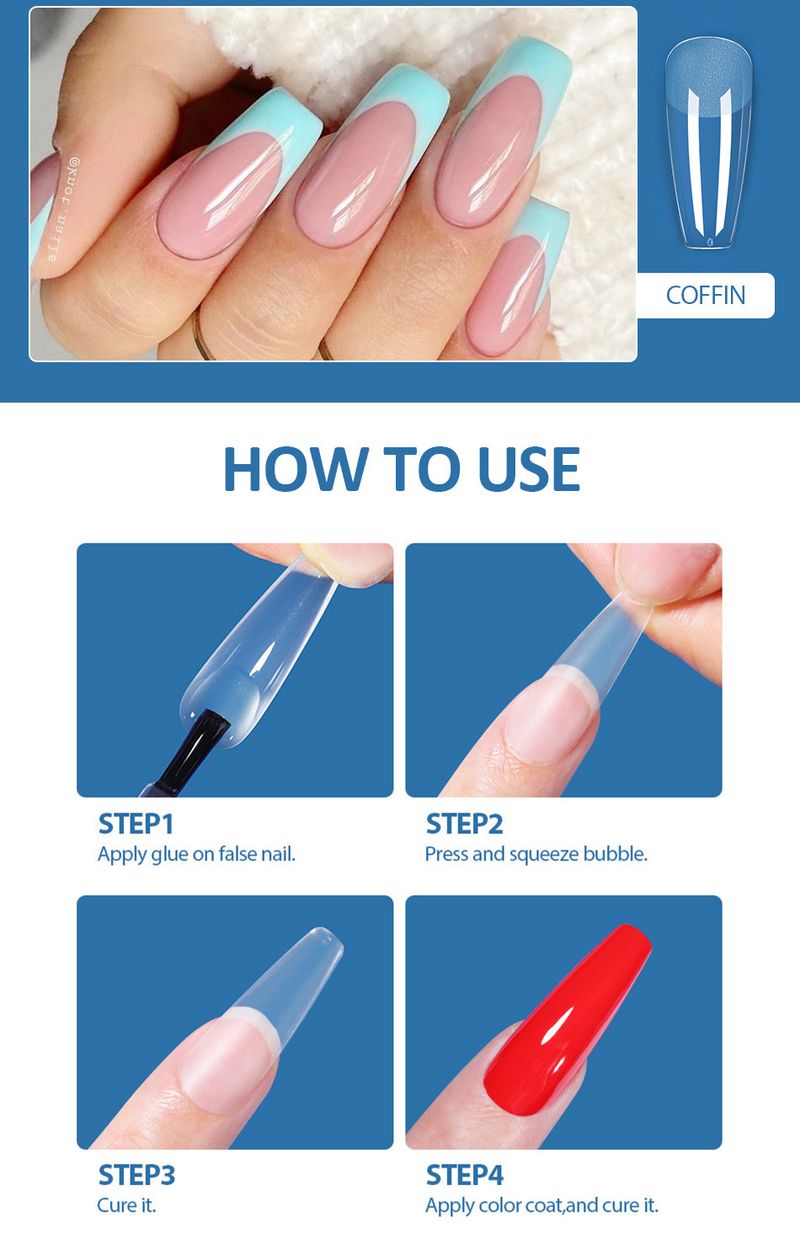 Faux ongles, nail art, pointes d'ongles, ongles portables, nouveaux ongles de ballet, ongles entièrement transparents, patchs_voghion.com