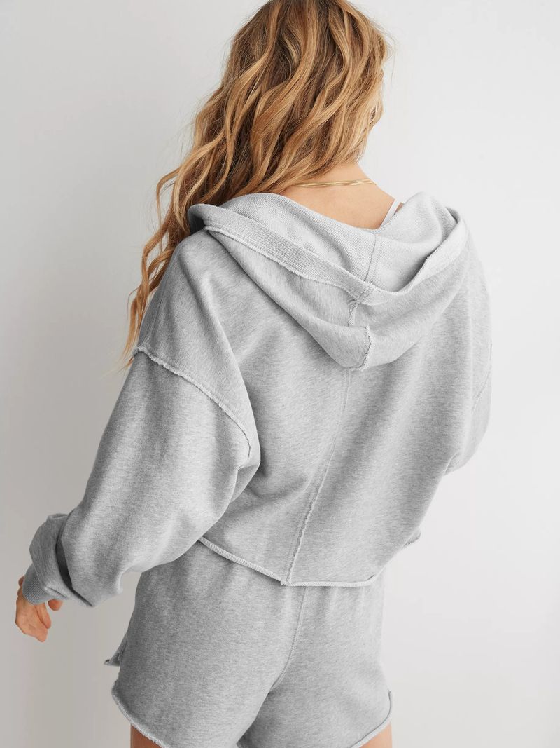Felpa con cappuccio alla moda e ampia, da donna, in primavera e autunno, con scollo a V, pullover, maniche lunghe_voghion.com