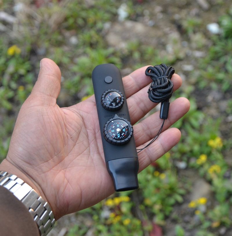 7-in-1 Survival Whistle With LED Light, Thermometer & Compass – Outdoor Emergency Tool For Hiking, Camping & Adventures_voghion.com