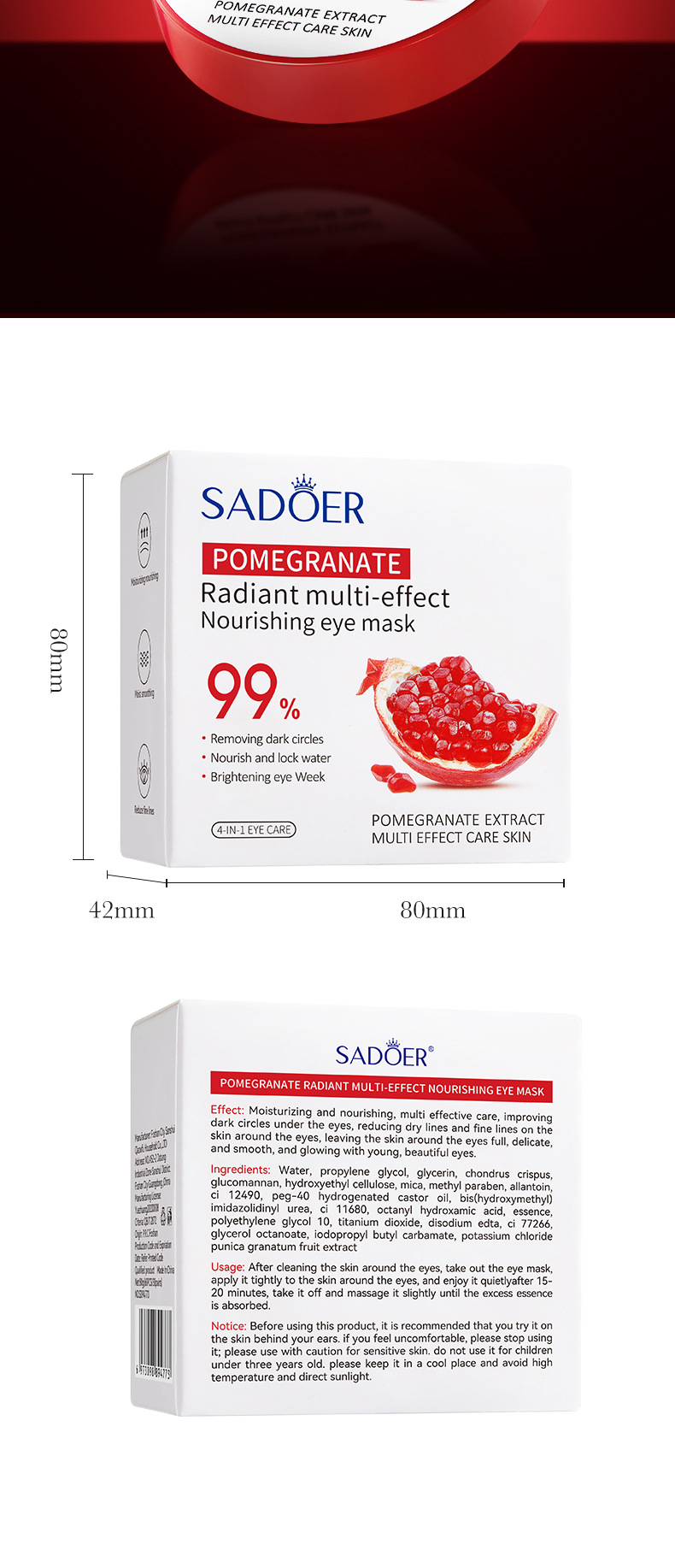 Granātābolu Radiance SADOER Multi Effect Nourishing Eye Moisturizing Periocular Mask_voghion.com
