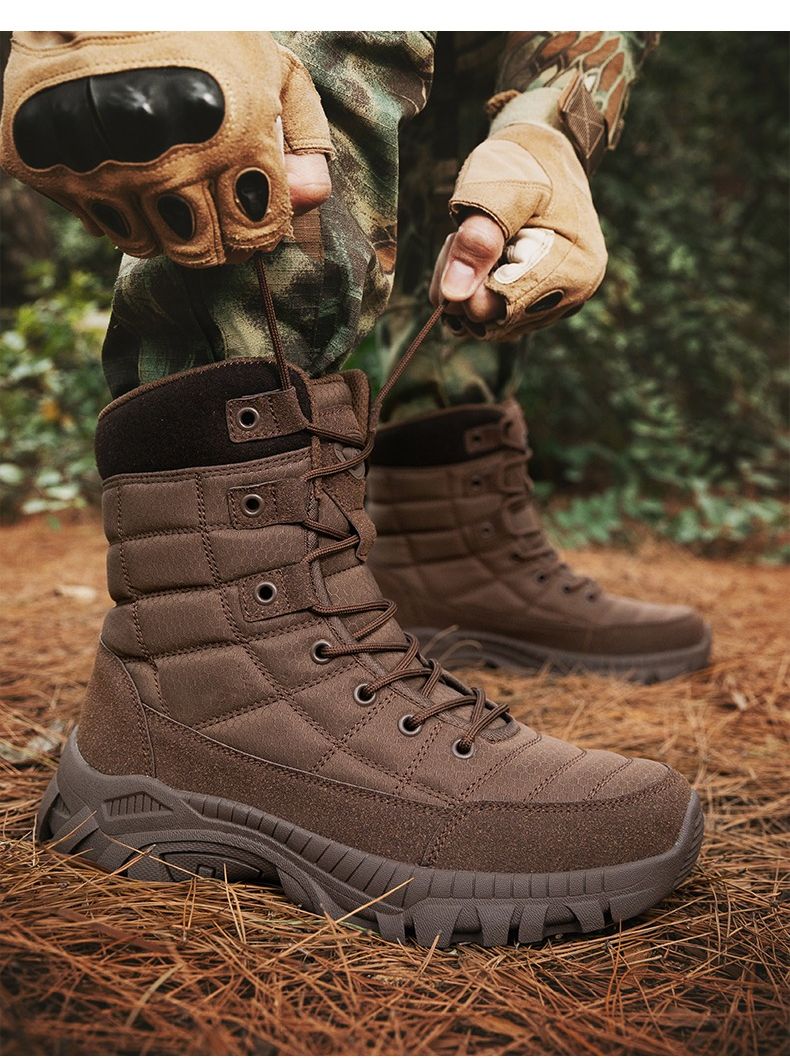 Outdoor-High-Top-Stiefel für Herren, dickbesohlte, stoßdämpfende, atmungsaktive Kampfstiefel für Herren, atmungsaktiv, bequem, lässig, Herrenstiefel_voghion.com