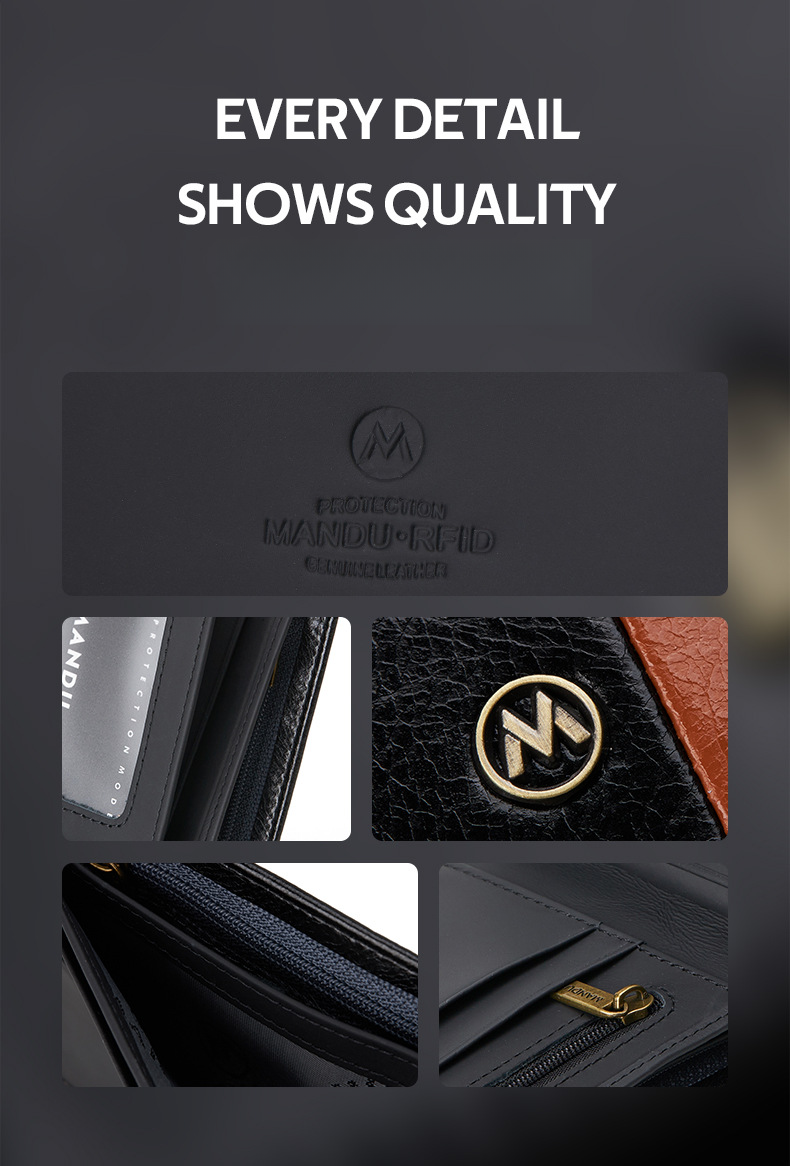 Cowhide Wallet 2024 Genuine Leather Men's Wallet Fashionable Stripe Spliced Multi Card Card Bag High Grade Men's Card Bag Luxury Zero Wallet_voghion.com