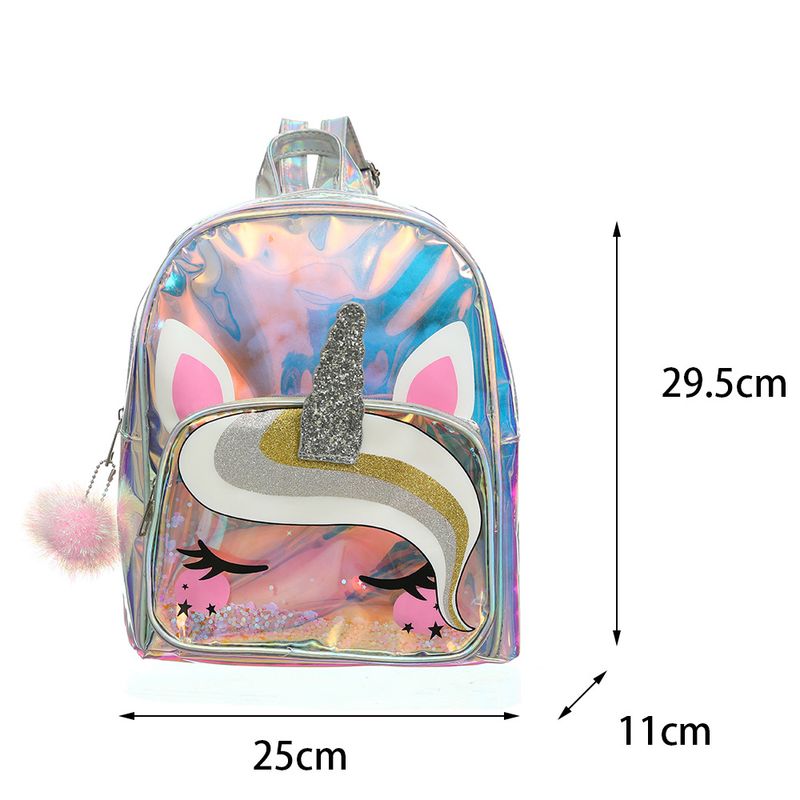 Zaino unicorno fantasy laser unicorno TPU trasparente porta carte zaino per bambini ragazza piccola principessa zaino scolastico_voghion.com