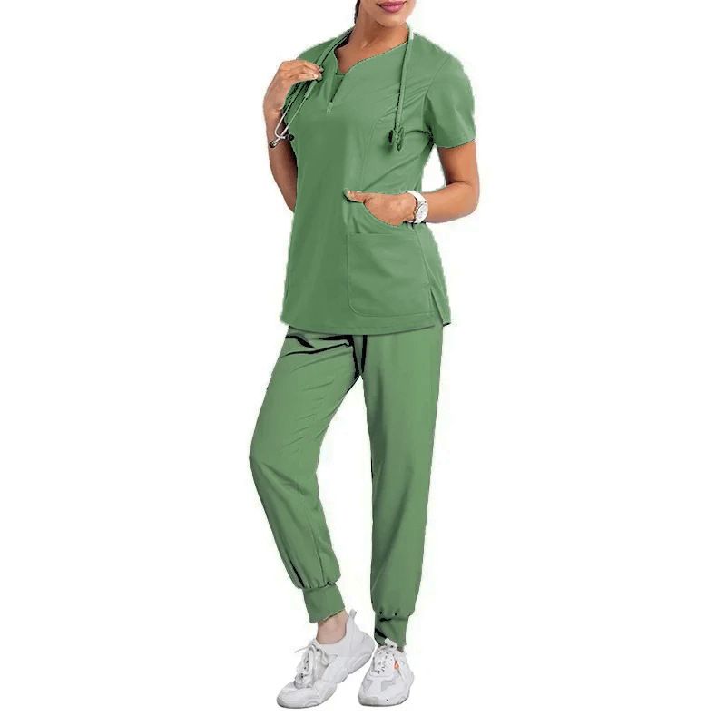 Camice chirurgico da dentista orale pronto all'uso da donna, divisa da toilette divisa, uniforme da infermiera ospedaliera elastica ad asciugatura rapida_voghion.com