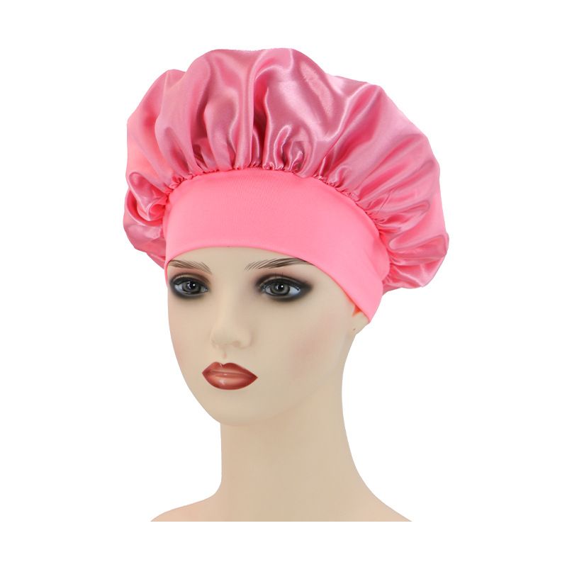 Cuffia da notte in raso per la cura dei capelli, cuffia da bagno a tesa larga, sottile e altamente elastica, per la cura dei capelli da donna in chemioterapia, Satin Beauty_voghion.com