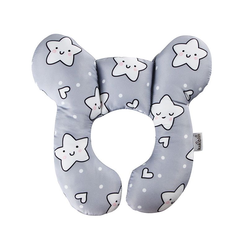 Neues U-förmiges Kissen mit Cartoon-Motiv für Kinder, weiches Babykissen aus Baumwolle, Reisekissen für Kinder im Auto, multifunktionales Kinderwagenkissen_voghion.com
