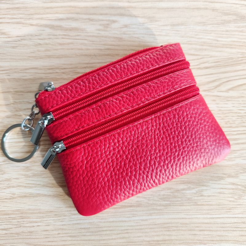 Beliebte Leder-Geldbörse für Damen, Haushalts-Reißverschluss, Schlüsseltasche, multifunktionale Kartentasche, Münzgeldbörse_voghion.com