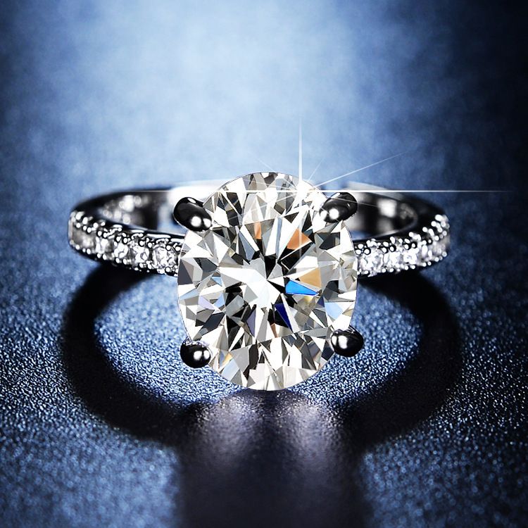 Live streaming light luxury design fashionable diamond inlaid moissanite one carat open zircon ring for women_voghion.com