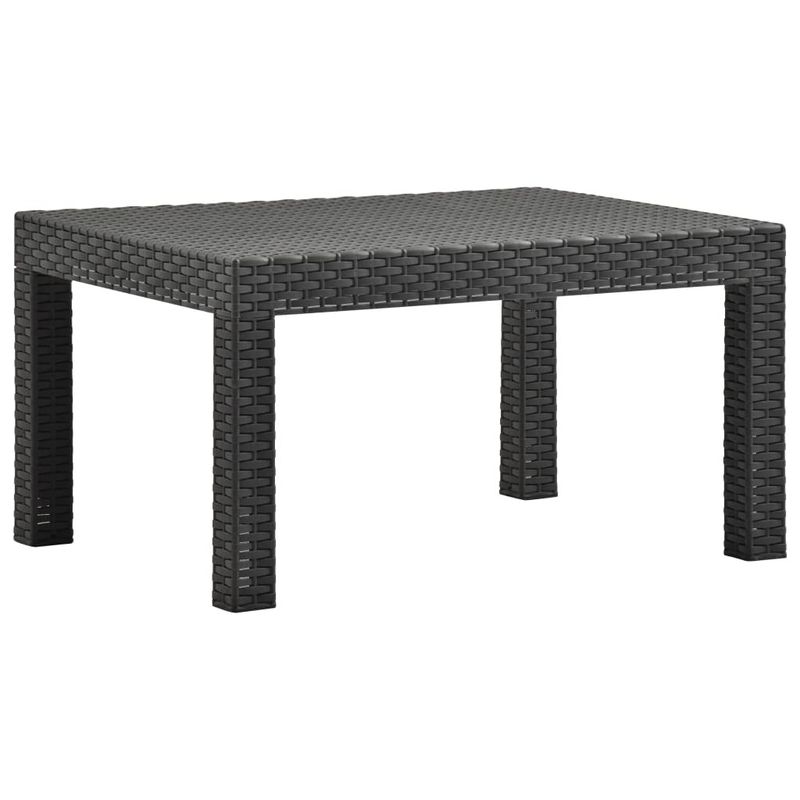4 Piece Patio Lounge Set with Cushions PP Rattan Anthracite_voghion.com