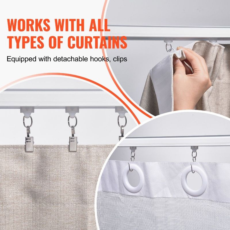 1.8 With Room Hooks Ceiling 5.9 Set Curtain FT Divider White Meter Track_voghion.com