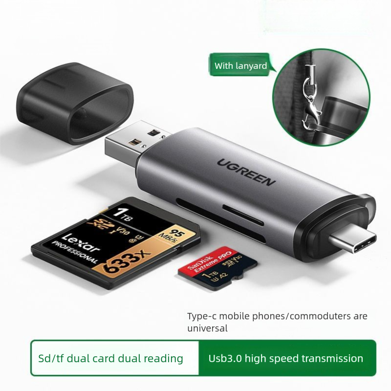 Green Alliance USB 3.0 High-Speed Reader All-in-One SD Large TF Card Canon DSLR Camera Small Multi-Function_voghion.com
