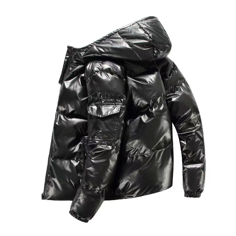 Piumino lucido da uomo in stile coreano – Cappotto invernale con cappuccio alla moda con un tocco urbano_voghion.com