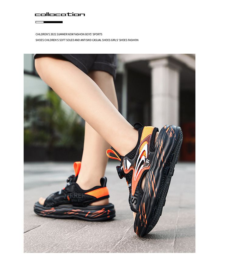 Children's Shoes Boys Sandals Summer Non Slip Soft Bottom Sports Beach Shoes For Middle And Large Children Knob Boys Sandals_voghion.com