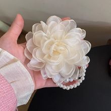 Fascia per capelli con fiori di perle e rosa secca, con testa a sfera bassa, piccola corda per capelli fresca, super fata, accessori per capelli_voghion.com