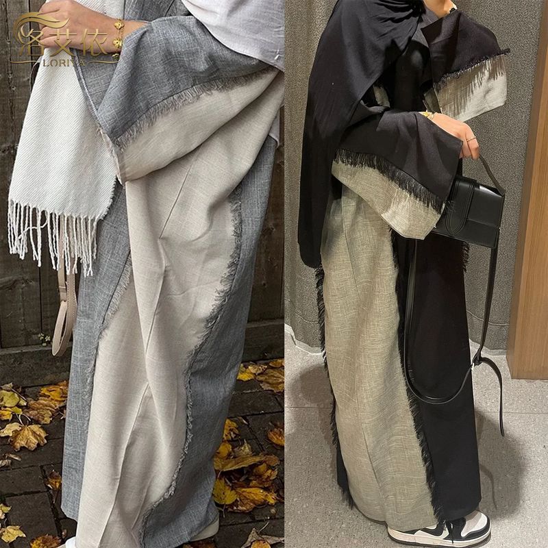 Loriya2025 Fashion Patchwork Dubai Turkey Elegant Robe LR897+LR898_voghion.com