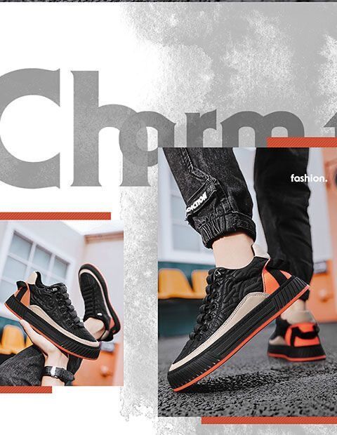 Spring New Breathable Canvas Men's Versatile White Thick-Soled Sports Casual Sneakers Trendy Shoes_voghion.com