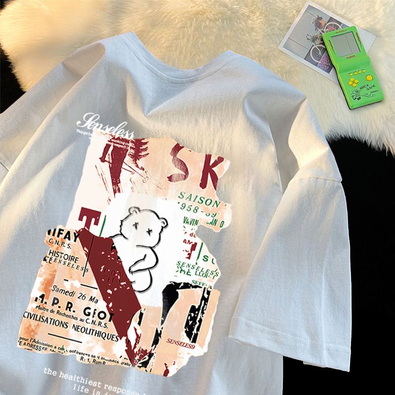Unbeatable Quality 100% Pure Cotton Summer Short T-shirt, Men's Trend, Loose And Handsome, Versatile In High School Students' Half Sleeved_voghion.com
