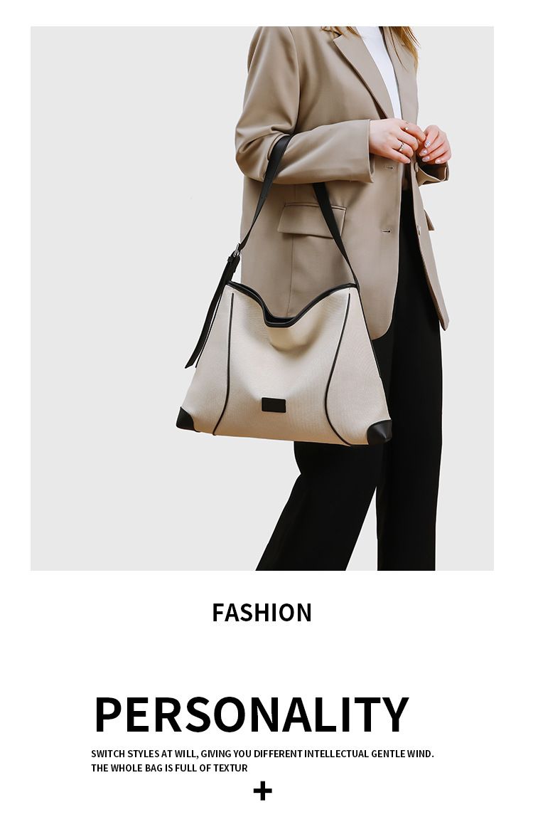 Trendy Shoulder Tote Bag For Women - Casual Canvas Crossbody Hobo Bag With Magnetic Closure, Spacious Interior & Stylish Stitching Details_voghion.com