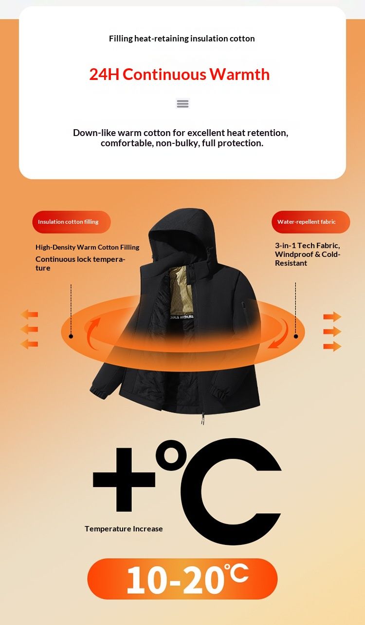 Nordmann 2025 Autumn Winter New Waterproof Windproof Warm Graphene Jacket Couple Men's Outdoor Cotton Coat_voghion.com