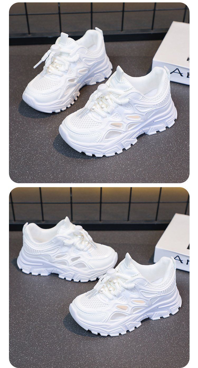 Children's Sports Shoes 2025 Spring And Summer New Girls' Dad Shoes Breathable Mesh Casual Versatile Boys' Running Shoes_voghion.com