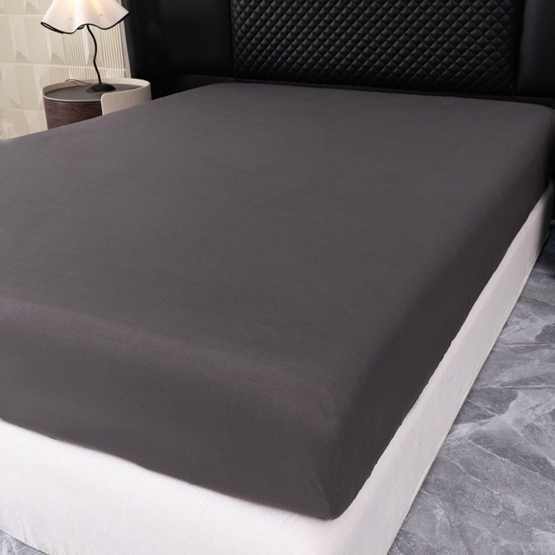 Solid Color Fitted Mattress Protector - Waterproof & Dustproof (Elastic Deep Pocket Hypoallergenic Breathable Fabric Universal Size)_voghion.com