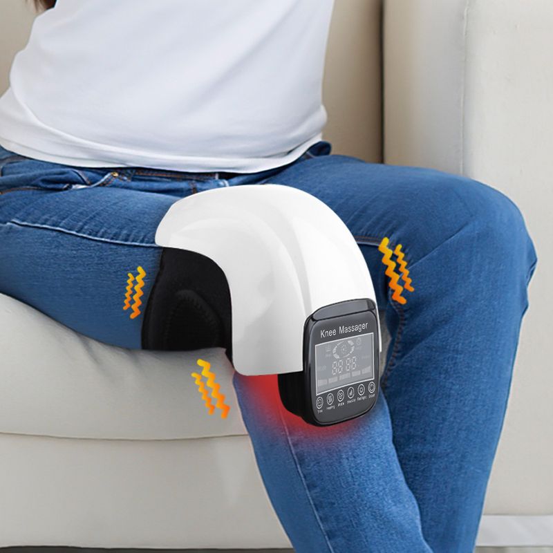 Knéimassager mat véier Geschwindegkeeten, Timing, Infrarout-Elektroheizung, Knéischoner, Drockmassage, Ellbogeknéischoner_voghion.com