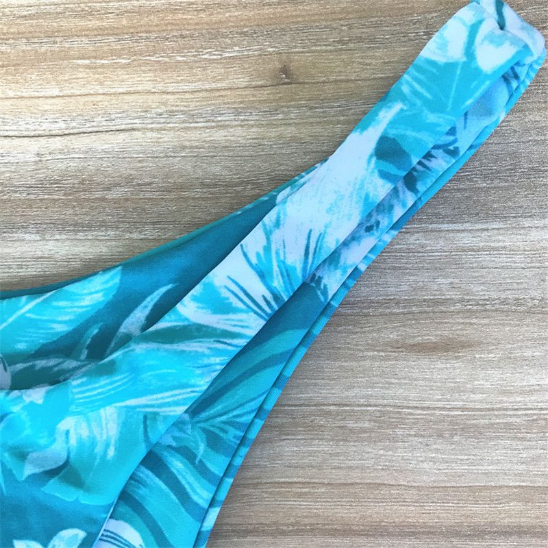 Maillot de bain dos nu imprimé bikini fendu pour femme bikini noir_voghion.com