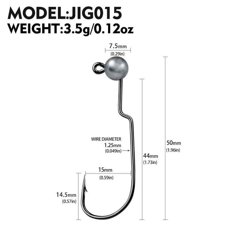 Anti-Hooking Original Color Narrow Belly Crank Lead Head 1g 1.8g 2.5g 3.5g Soft Fish Fishing Hook Accessories_voghion.com