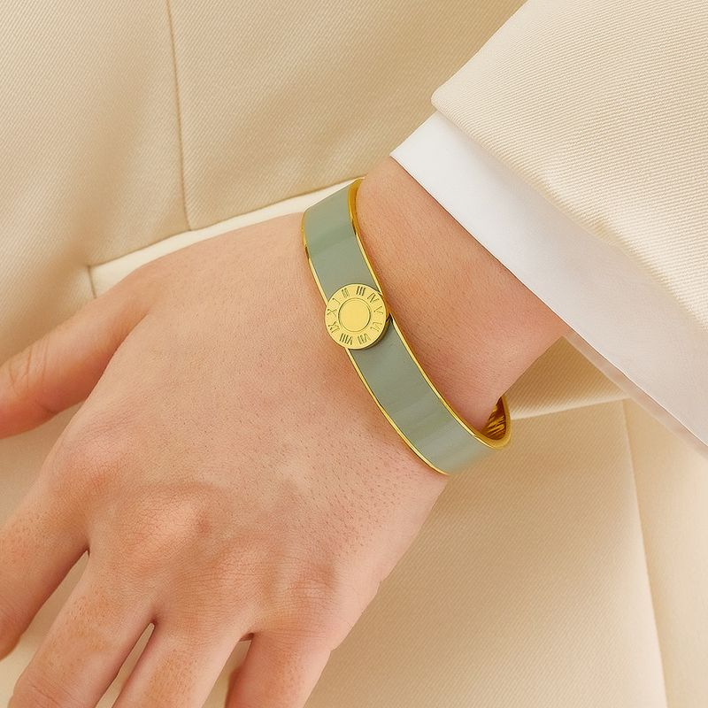 Designer colorato smalto goccia colla bracciale in acciaio al titanio accessori moda donna regalo gioielli per feste di nozze_voghion.com