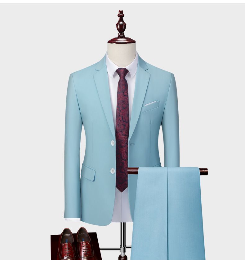 Men's business casual men's fashion host, wedding groomsman suit, two-piece set_voghion.com