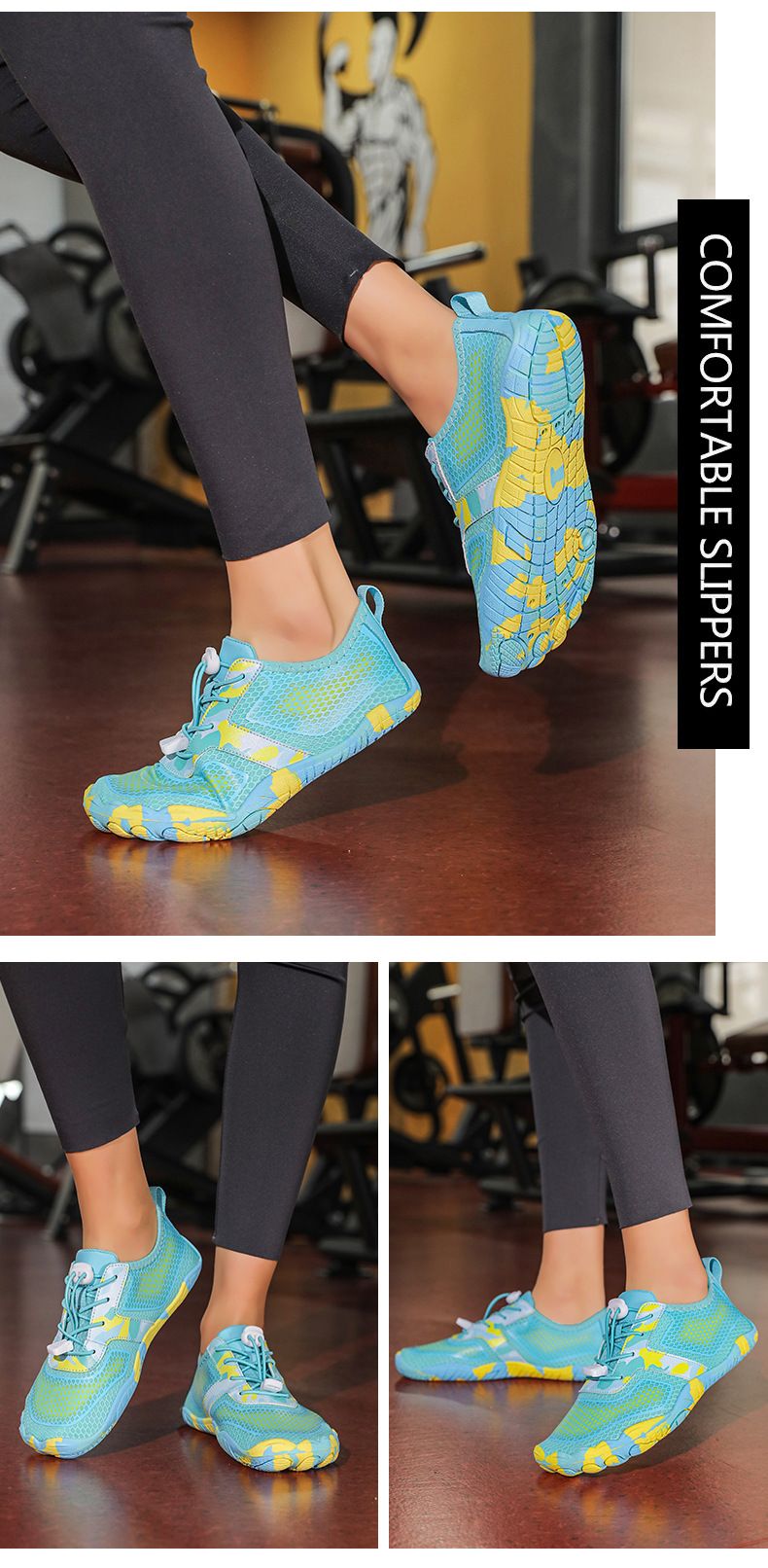 Scarpe unisex per sport acquatici, nuoto, immersioni, spiaggia e attività all'aperto - Design leggero, ad asciugatura rapida e a piedi nudi con suola in gomma antiscivolo_voghion.com