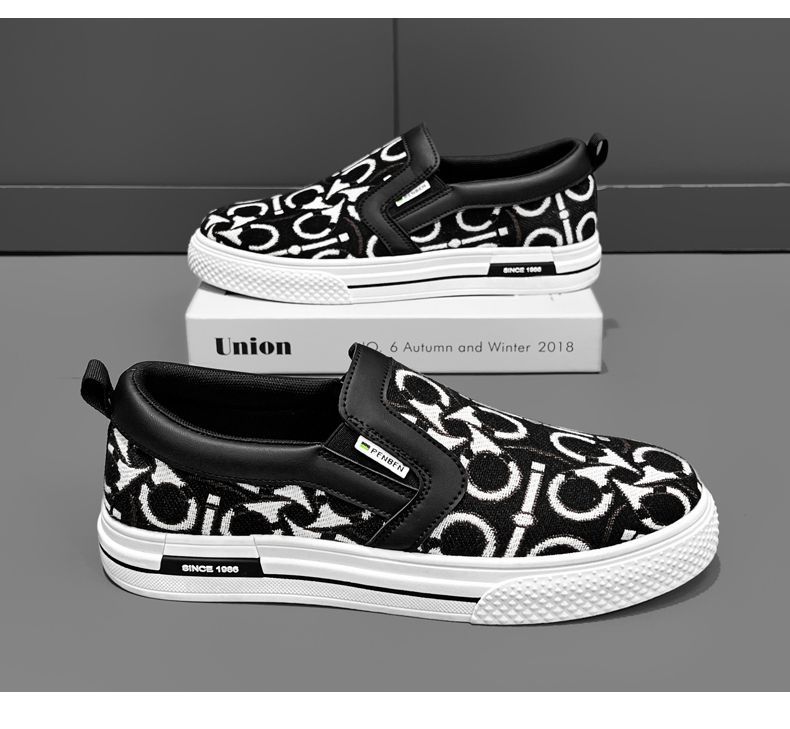 CMY One-pedal Men's Shoes 2025 New Summer Breathable Lazy Canvas Trendy Shoes Versatile Sports And Leisure Cloth Shoes_voghion.com